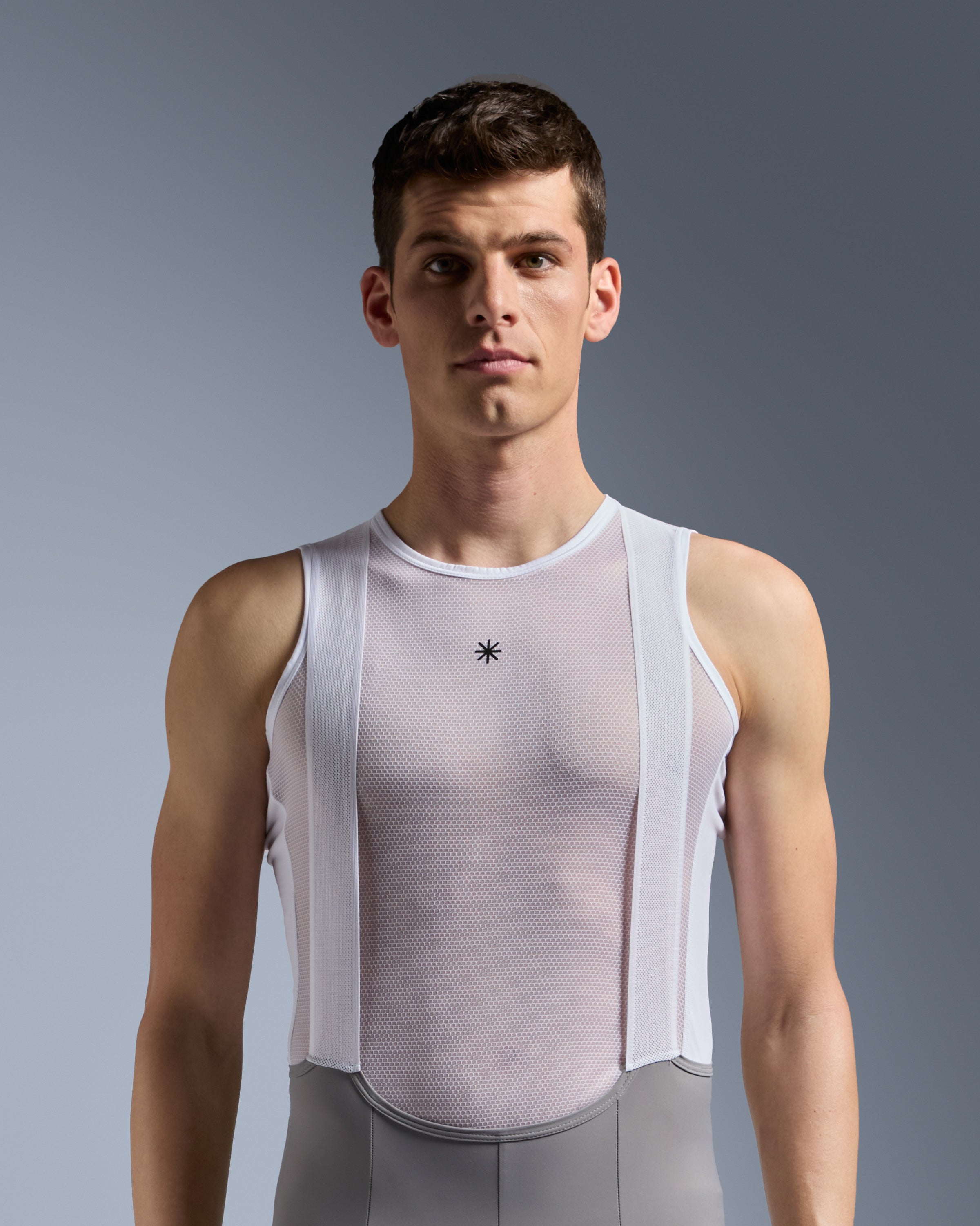 Sleeveless Mesh Base Layer White